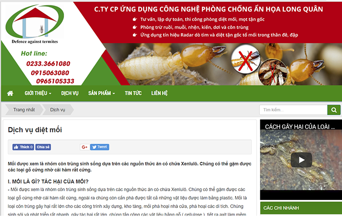 Website chính thức của Công ty Diệt mối ở Nghệ An