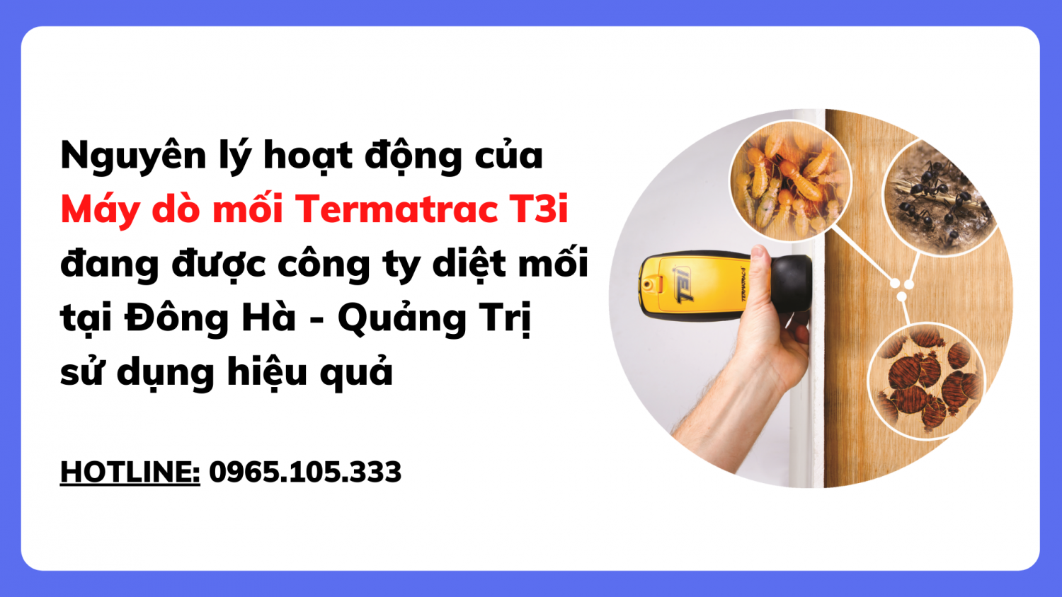 Nguyên lý hoạt động của máy dò mối Termatrac T3i đang được công ty diệt mối tại Đông Hà - Quảng Trị sử dụng hiệu quả