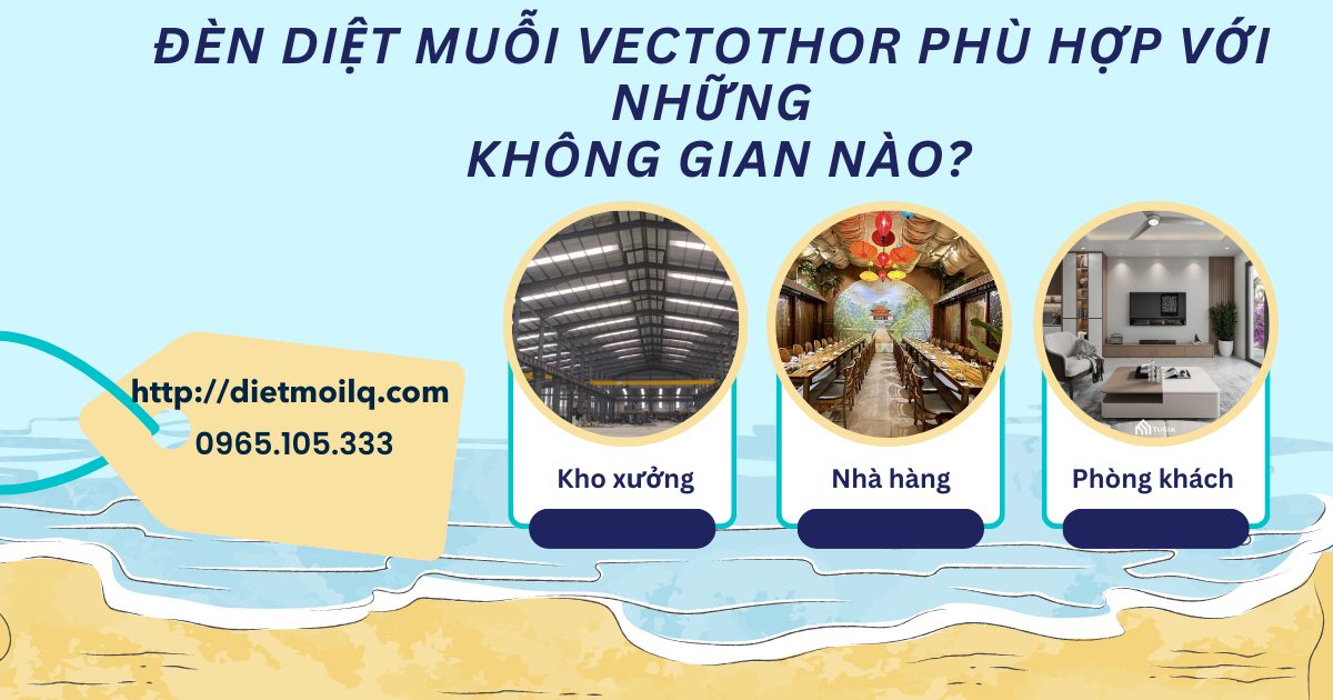 Đèn diệt muỗi Vectothor phù hợp với những không gian nào?