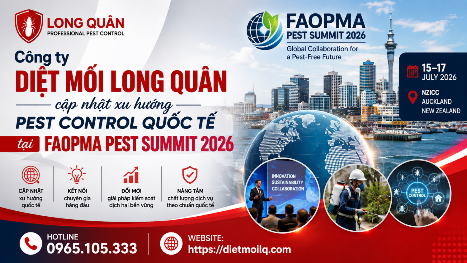 Công ty Diệt mối Long Quân cập nhật xu hướng Pest Control quốc tế tại FAOPMA Pest Summit 2026