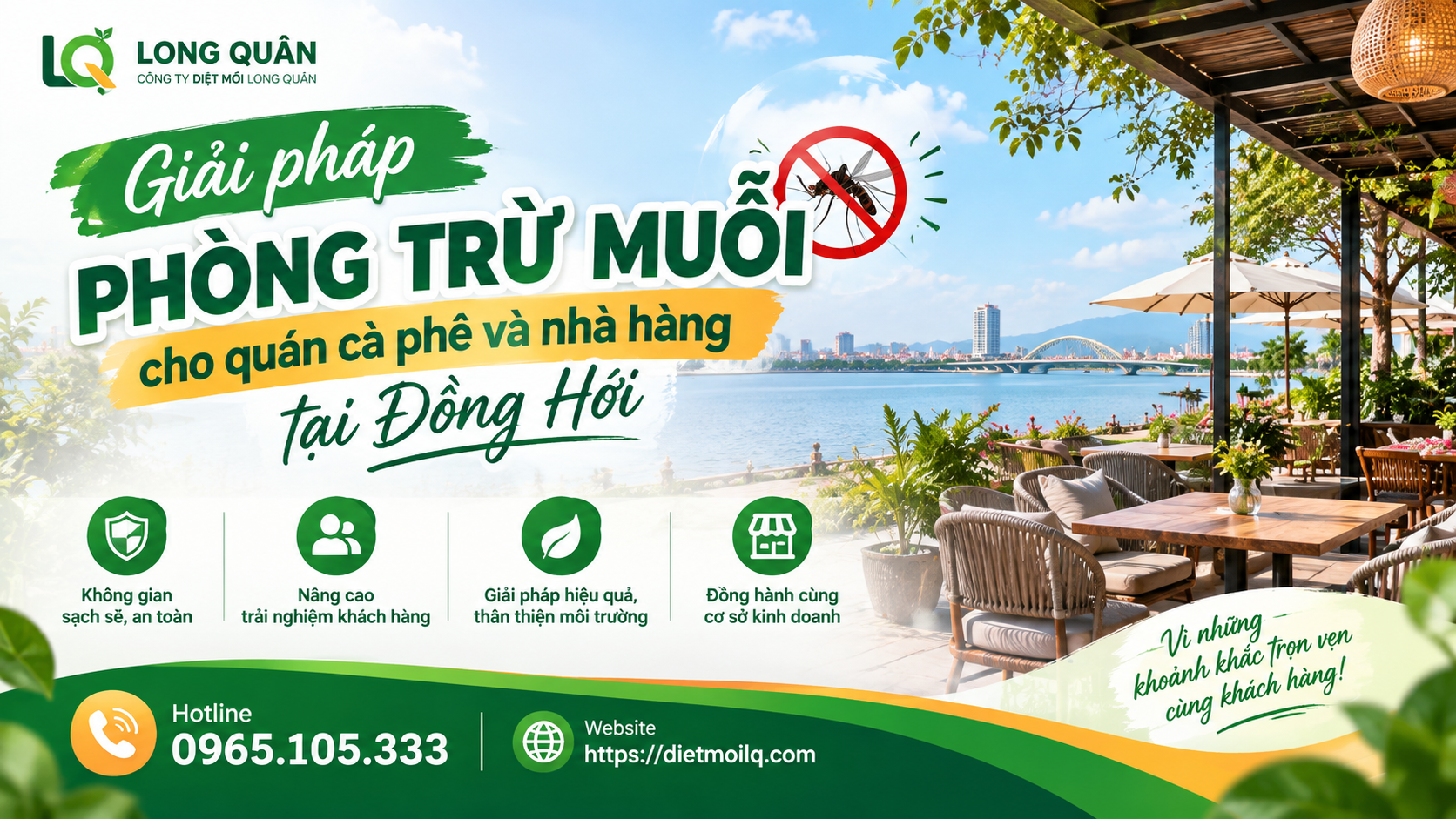 Giải pháp phòng trừ muỗi cho quán cà phê và nhà hàng tại Đồng Hới